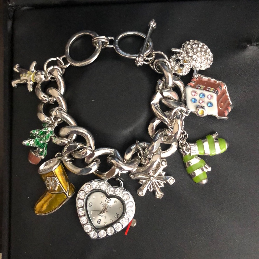 Custom silver bracelet with charms
